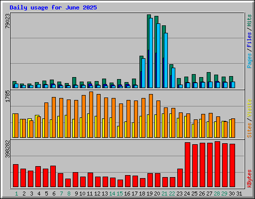 Daily usage for June 2025