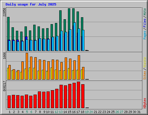 Daily usage for July 2025
