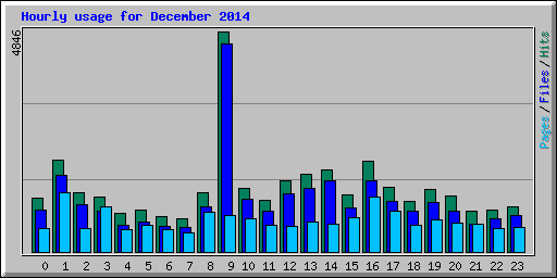 Hourly usage for December 2014