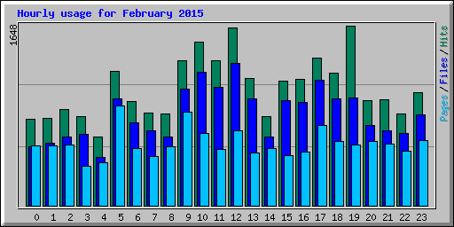 Hourly usage for February 2015