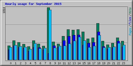 Hourly usage for September 2015