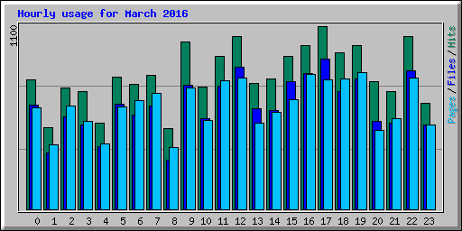 Hourly usage for March 2016