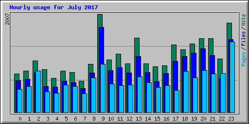 Hourly usage for July 2017