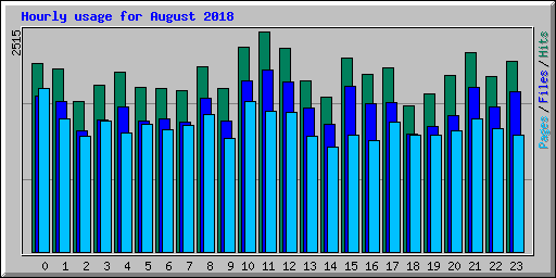 Hourly usage for August 2018
