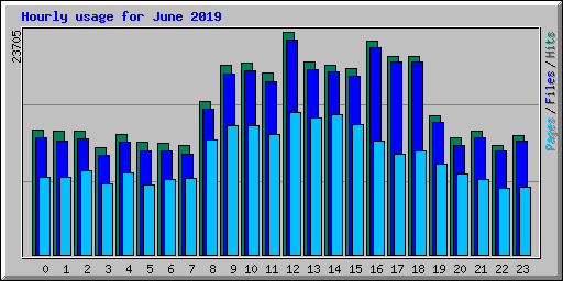 Hourly usage for June 2019