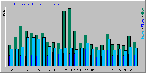Hourly usage for August 2020