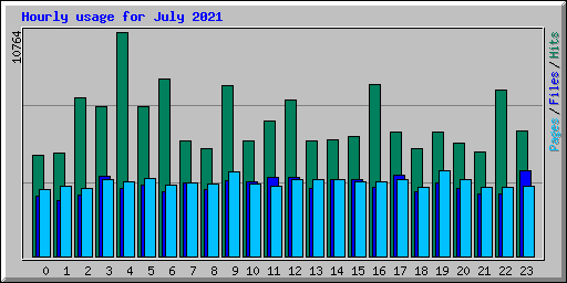 Hourly usage for July 2021