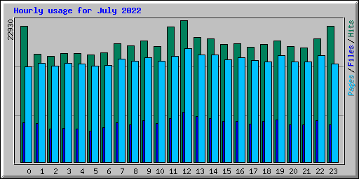 Hourly usage for July 2022