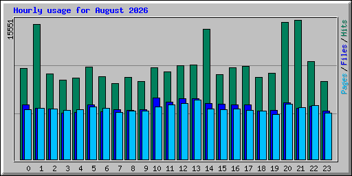 Hourly usage for August 2026